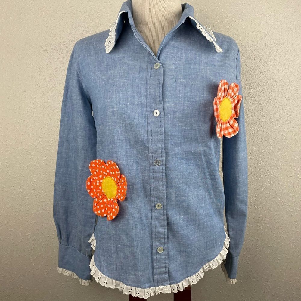 Vintage Perkys Button Down Shirt Size S EUC
